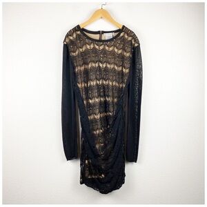NWT Dagmar Black Crochet LS Dress Size Large‎